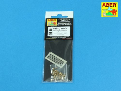 Aber Models - Wing nuts PE nuts with turned bolt x 30 pcs.