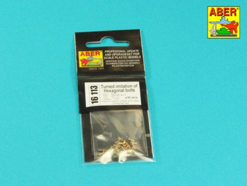 Aber Models - Turned Hexagonal bolts (1,34x1,60mm) x 30 pcs.