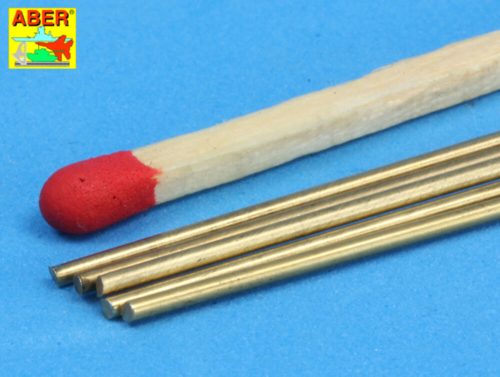 Aber Models - Brass  round rods 1,0mm length 250mm x 5 pcs.