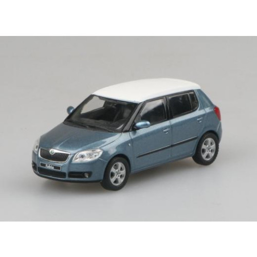 ABREX - 1:43 Skoda Fabia II - Satin Gray Met. with White Roof - Abrex