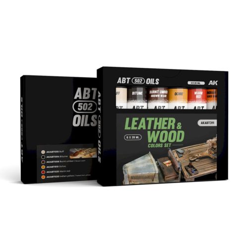 Abteilung 502 - AKABT311 LEATHER and WOOD – COLORS SET (6 x 20 ml) - Abteilung 502 Oil paint