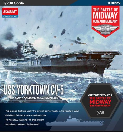 Academy - Model Kit loď 14229 - USS Yorktown CV-5 "Battle of Midway" (1:700)