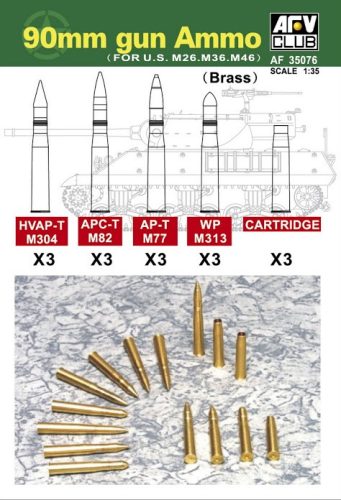 Afv-Club - 90 mm AMMO TD M-36/M-46/M-26 (BRASS)