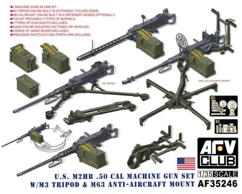 Afv-Club - US M2HB 50 Cal Machine Gun Set