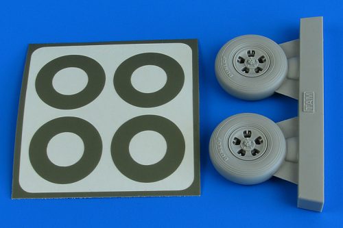 Aires - Spitfire Mk.IX wheels (5-spoke) & paint masks f.Tamiya