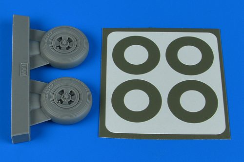 Aires - Spitfire Mk.IX wheels (4-spoke) & paint masks for Tamiya