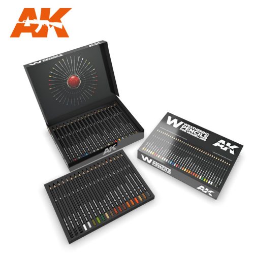 Ak Interactive - Weathering Pencils Deluxe Edition Box (37 Waterperncil Colors)