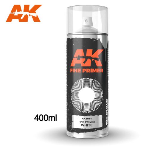 Ak Interactive - Fine Primer White - Spray 400Ml (Includes 2 Nozzles)