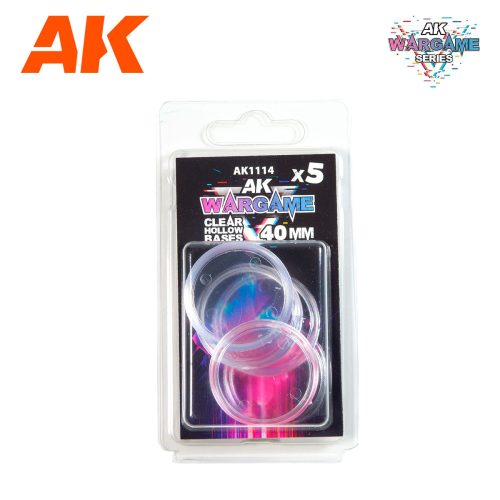 AK Interactive - Clear Hollow Base 40Mm - 5 Units