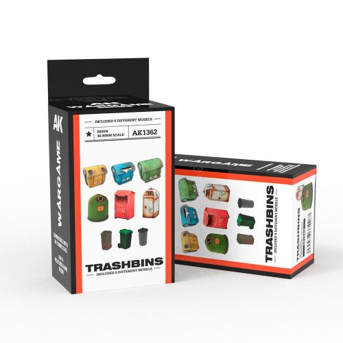 AK Interactive - TRASHBINS SCENOGRAPHY WARGAME SET (30-35MM)