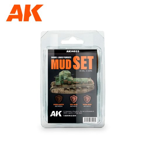 AK-Interactive - Mud Set - Liquid Pigment (3 Ref)