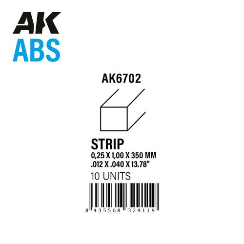 AK Interactive - Strips 0.25 x 1.00 x 350mm - ABS STRIP