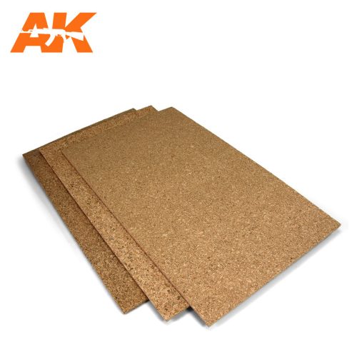 Ak Interactive - Corck Sheets - Fine Grained - 200 X 300 X 2Mm (2 Sheets)