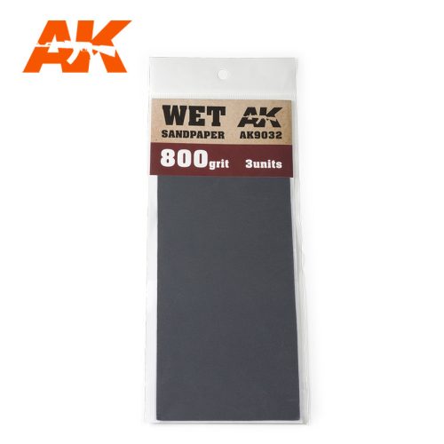 AK Interactive - Wet Sandpaper 800 Grit. 3 units