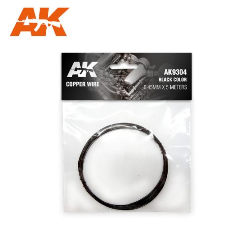 AK Interactive - Copper Wire 0.45mm X 5 Meters Black Color