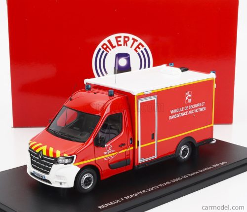 Alerte - Renault Master Van Was Sdis 59 Vehicule De Secours Et D'Assistance Aux Victimes Ambulance Sapeurs Pompier 2019 Red White