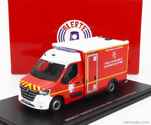 Alerte - Renault Master Van Was Sdis 17 Vehicule De Secours Et D'Assistance Aux Victimes Ambulance Sapeurs Pompier 2019 Red White