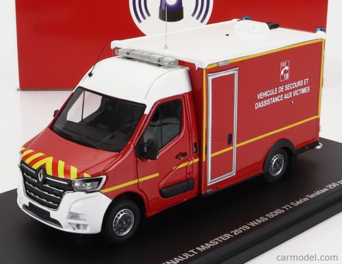 Alerte - Renault Master Van Was Sdis 77 Vehicule De Secours Et D'Assistance Aux Victimes Ambulance Sapeurs Pompier 2019 Red White Yellow