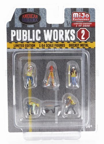 American Diorama - FIGURES SET 4X FIGURE PUBLIC WORK - 2 VARIOUS