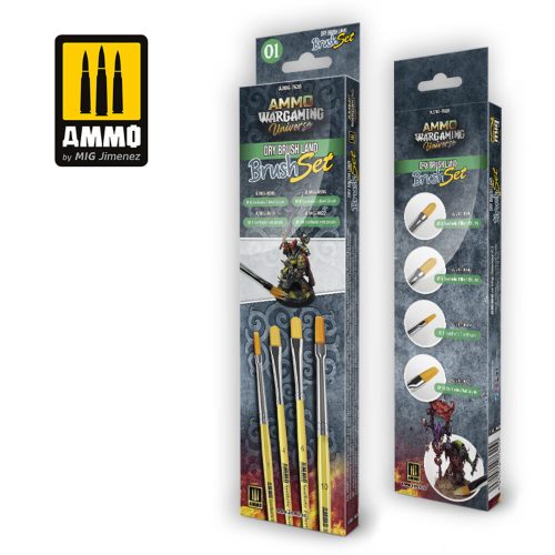 AMMO - AMMO WARGAMING UNIVERSE - DRY BRUSH Land Brush Set