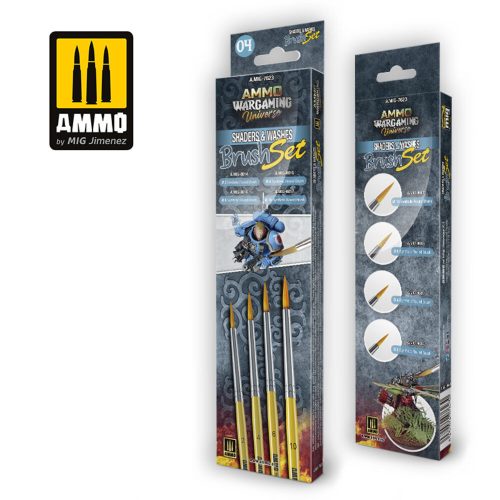 AMMO - AMMO WARGAMING UNIVERSE - Shaders & Washes Brush Set