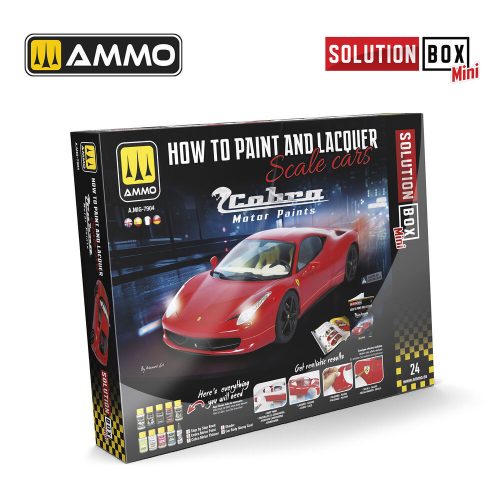 AMMO by MIG Jimenez - SOLUTION BOX MINI 24 - How to Paint and Lacquer Scale Cars - COBRA MOTOR PAINTS