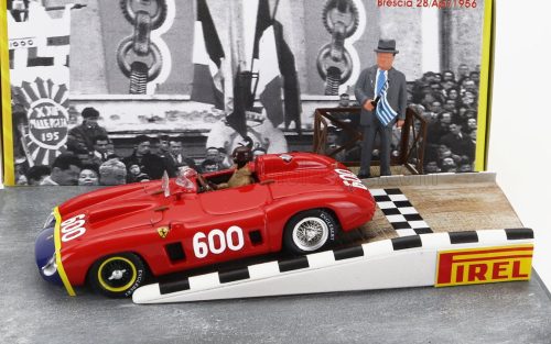 Art-Model - FERRARI DIORAMA - 290MM SPIDER s/n0626 N 600 MILLE MIGLIA 1956 JUAN MANUEL FANGIO RED BLUE YELLOW