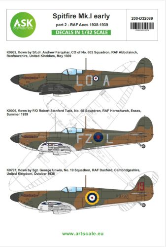 Art Scale - 1/32 Spitfire Mk.I early part 2 - RAF aces 1938 / 1939