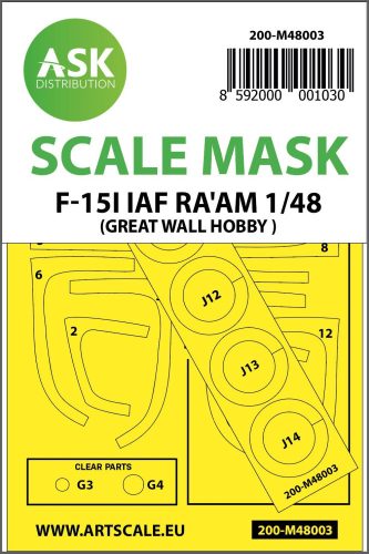 Art Scale - 1/48 F-15I Ra'am double-sided painting mask for Great Wall Hobby