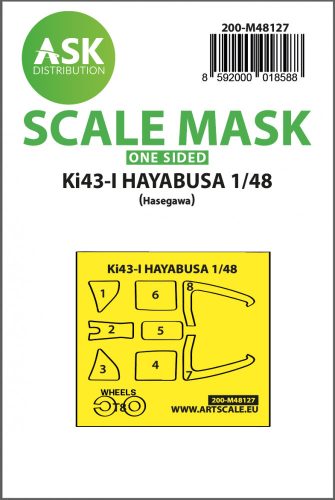 Art Scale - 1/48 Ki-43-I Hayabusa one-sided express mask, self-adhesive and pre-cutted for Hasegawa