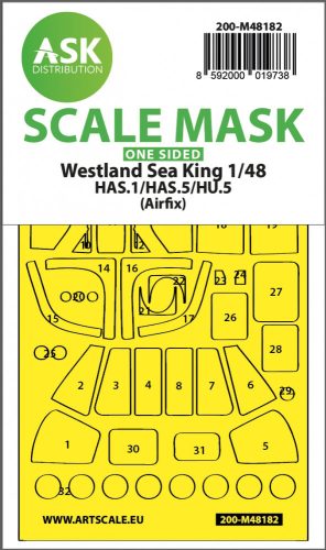 Art Scale - 1/48 Westland Sea King HAS.1/HAS.5/HU.5  one-sided express fit  mask for Airfix