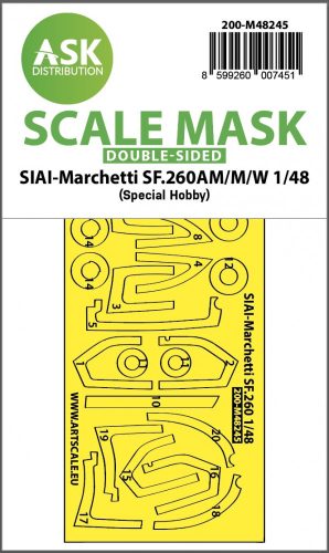 Art Scale - 1/48 SIAI-Marchetti SF.260AM/M/W double-sided express fit  mask for Special Hobby