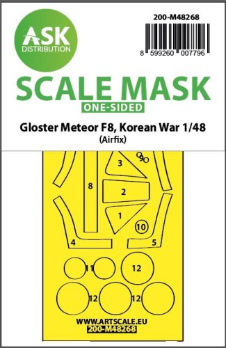 Art Scale - 1/48 Gloster Meteor F.8, Korean war, one-sided express fit  mask for Airfix