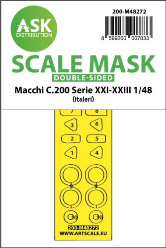 Art Scale - 1/48 Macchi C.200 Serie XXI-XXIII double-sided express fit  mask for Italeri