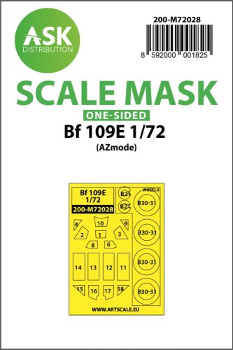 Art Scale - 1/72 Bf 109E one-sided painting mask for AZ Model