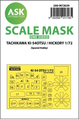 Art Scale - 1/72 Tachikawa Ki-54OTSU / Hickory one-sided painting mask for Special Hobby