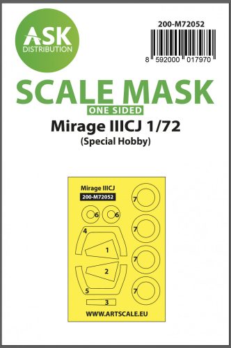 Art Scale - 1/72 Mirage IIICJ one-sided painting express mask for Special Hobby