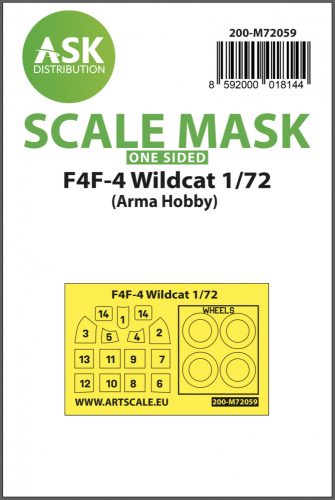 Art Scale - 1/72 F4F-4 Wildcat one-sided painting express mask for Arma Hobby