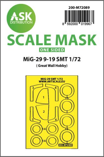 Art Scale - 1/72 MiG-29 9-19 SMT one-sided express fit mask for GWH