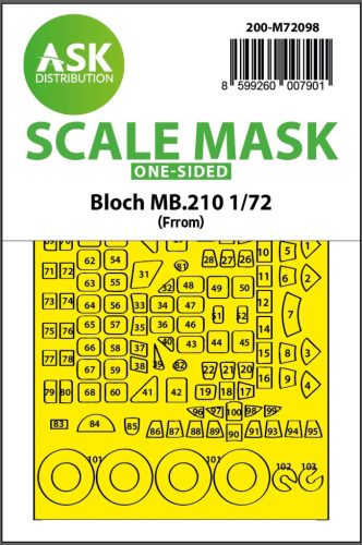 Art Scale - 1/72 Bloch MB.210 one-sided fit express mask for FRROM, Special Hobby