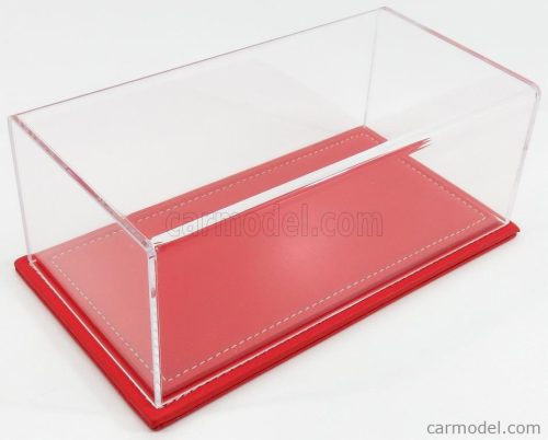 Atlantic - Vetrina Display Box Maranello Base In Pelle Rossa - Leather Base Red - Lungh.Lenght Cm 23 X Largh.Width Cm 12 X Alt.Height Cm 8.5 (Altezza Interna 7.7 Cm ) Plastic Display