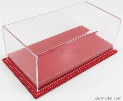 Atlantic - Vetrina Display Box Molhouse Base In Pelle Rossa - Leather Base Red - Lungh.Lenght Cm 23 X Largh.Width Cm 12 X Alt.Height Cm 8.5 (Altezza Interna 6.7 Cm ) Plastic Display