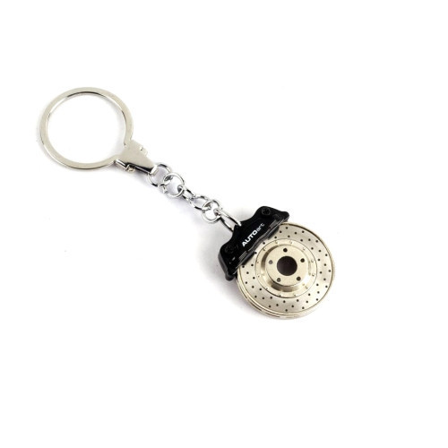 Autoart - Racing Brake Disc Keychain Omegaring (Black Caliper/White Autoart Logo)