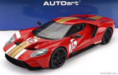 Autoart - Ford Usa Gt Heritage Edition N 16 Alan Mann 2022 Red Gold