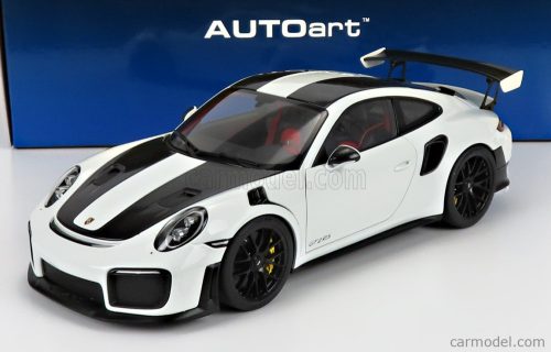 Autoart - Porsche 911 991-2 Gt3 Rs Weissach Package 2019 - Black Rims White Black