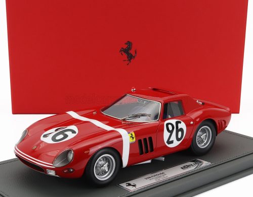 Bbr-Models - FERRARI 250 GTO 3.0L V12 TEAM NORTH AMERICAN RACING N.A.R.T. N 26 24h LE MANS 1964 ED HUGUS - JOSE ROSINSKI - CON VETRINA - WITH SHOWCASE RED WHITE