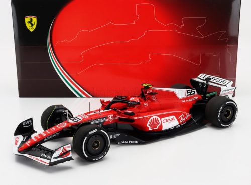 Bbr-Models - FERRARI F1  SF-23 TEAM SCUDERIA FERRARI N 55 LAS VEGAS USA GP 2023 CARLOS SAINZ RED WHITE BLACK