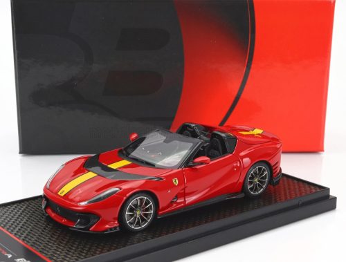 Bbr-Models - FERRARI 812 COMPETIZIONE A SPIDER 2022 - SILVER WHEELS ROSSO CORSA 322 - RED YELLOW