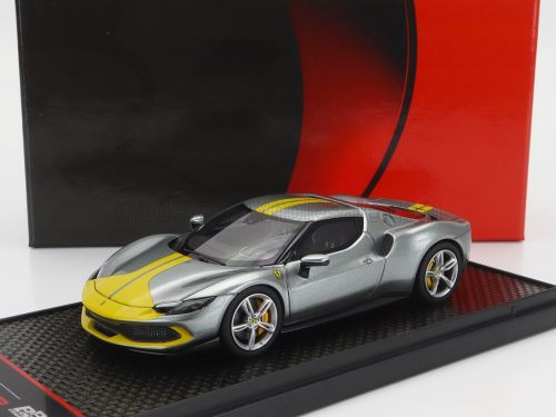 Bbr-Models - FERRARI 296 GTB ASSETTO FIORANO 2022 GRIGIO CORBURN - GREY YELLOW