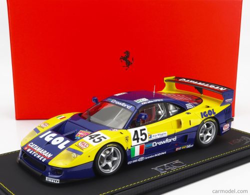 Bbr-Models - Ferrari F40 Gte 3.5L Turbo V8 Team Ennea Srl Igol N 45 24H Le Mans 1996 J.M.Gounon - E.Bernard - P.Belmondo Yellow Blue